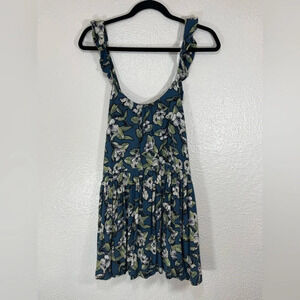 Free People Dear You Printed Floral Mini Dress Women’s Size Small in Green Combo